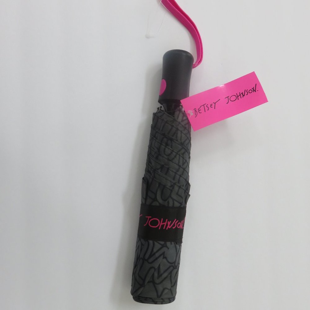 (#W-1) BETSEY JOHNSON Gray LUV PRINT UMBRELLA